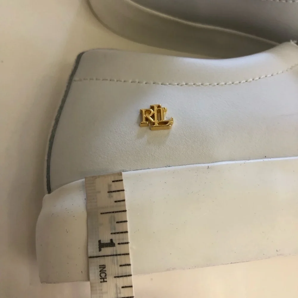 Lauren Ralph Lauren Woman’s Isla Leather Platform Trainer Slip-On Sneakers Sz 10
